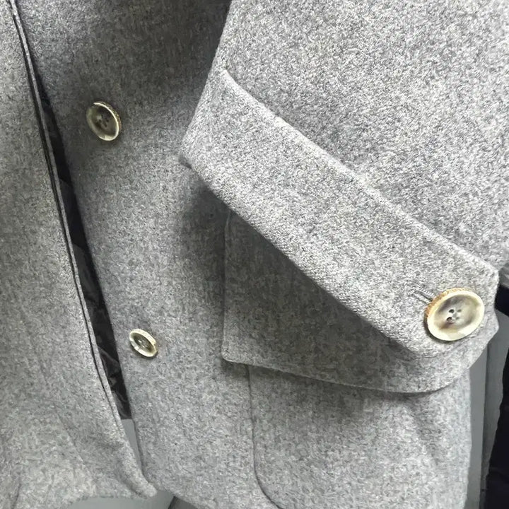 [BUNJANG] Nothing Written Oatmeal Gray Short Wool Coat / 낫띵리튼 신슐레이트 울 숏코트 오트밀그레이