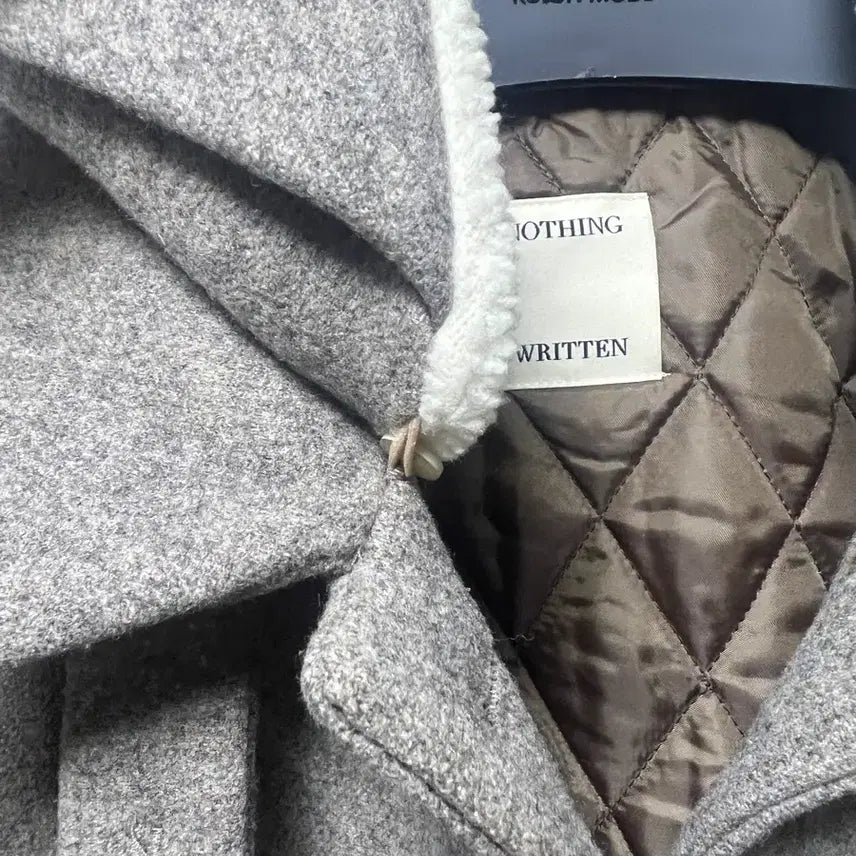 [BUNJANG] Nothing Written Oatmeal Gray Short Wool Coat / 낫띵리튼 신슐레이트 울 숏코트 오트밀그레이