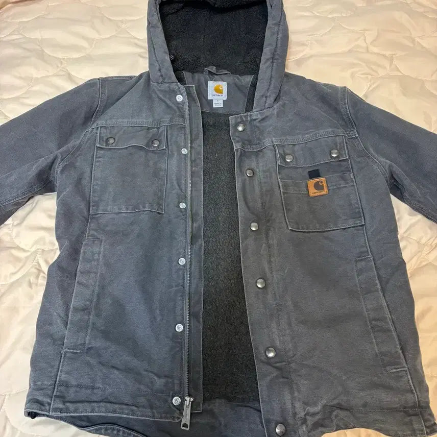 [BUNJANG] Carhartt Work Jacket Charcoal S / 칼하트 후드 워크 자켓 차콜 S