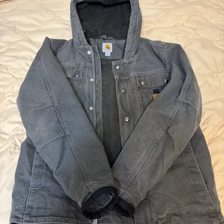 [BUNJANG] Carhartt Work Jacket Charcoal S / 칼하트 후드 워크 자켓 차콜 S