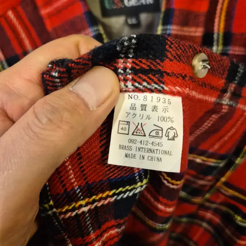 [BUNJANG] Tartan Check Acrylic Shirt / (XL)타탄체크 융남방