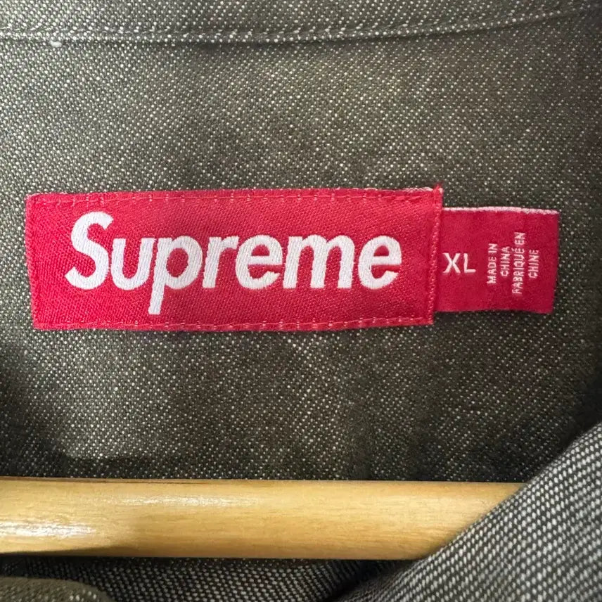 [BUNJANG] Supreme Small Box Denim Shirt XL Olive / 슈프림 스몰박스 데님셔츠 XL 올리브