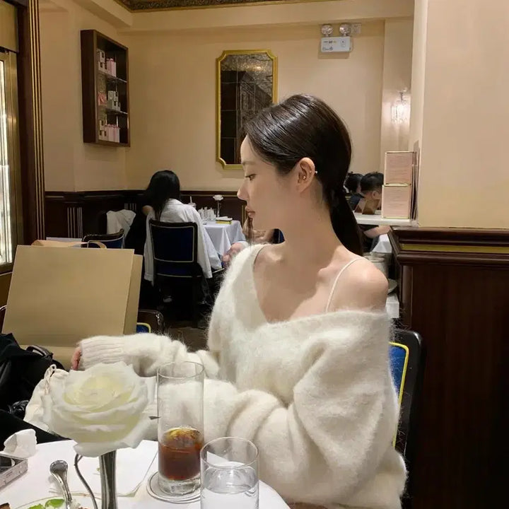 [BUNJANG] Objest Two-Way V-Neck Knit / 오브제스트 투웨이 브이넥 니트