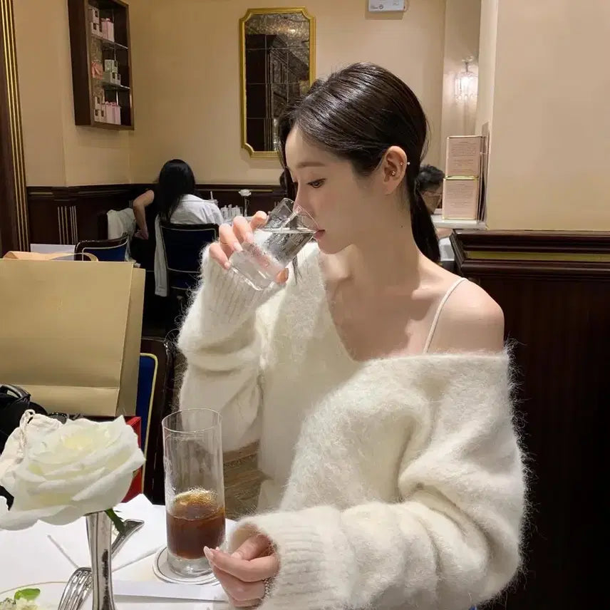 [BUNJANG] Objest Two-Way V-Neck Knit / 오브제스트 투웨이 브이넥 니트