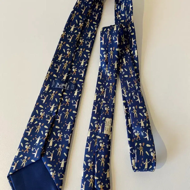 [BUNJANG] Hermes Navy Pattern Tie / 에르메스 네이비 패턴 넥타이