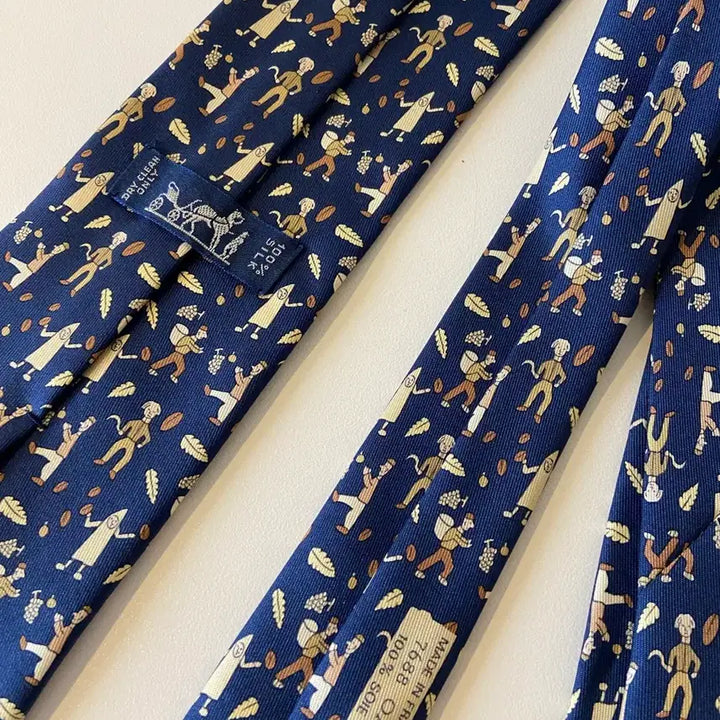 [BUNJANG] Hermes Navy Pattern Tie / 에르메스 네이비 패턴 넥타이