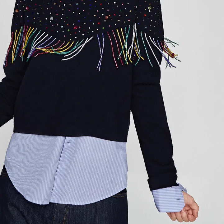 [BUNJANG] ZARA Beaded Fringe Sweater / [ZARA]자라 비즈 프린지 스웨터