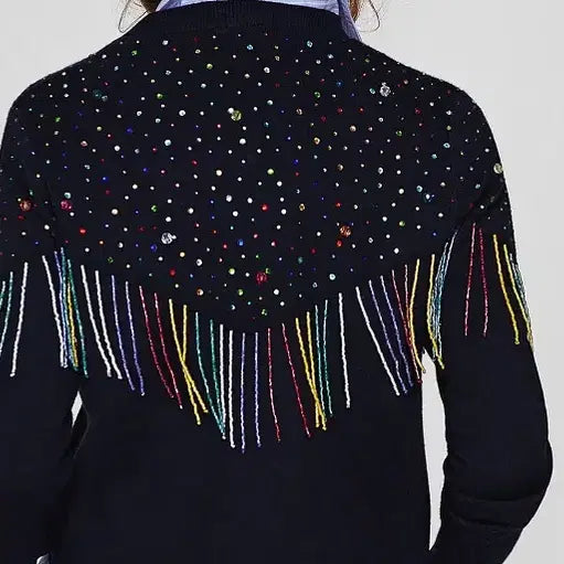 [BUNJANG] ZARA Beaded Fringe Sweater / [ZARA]자라 비즈 프린지 스웨터