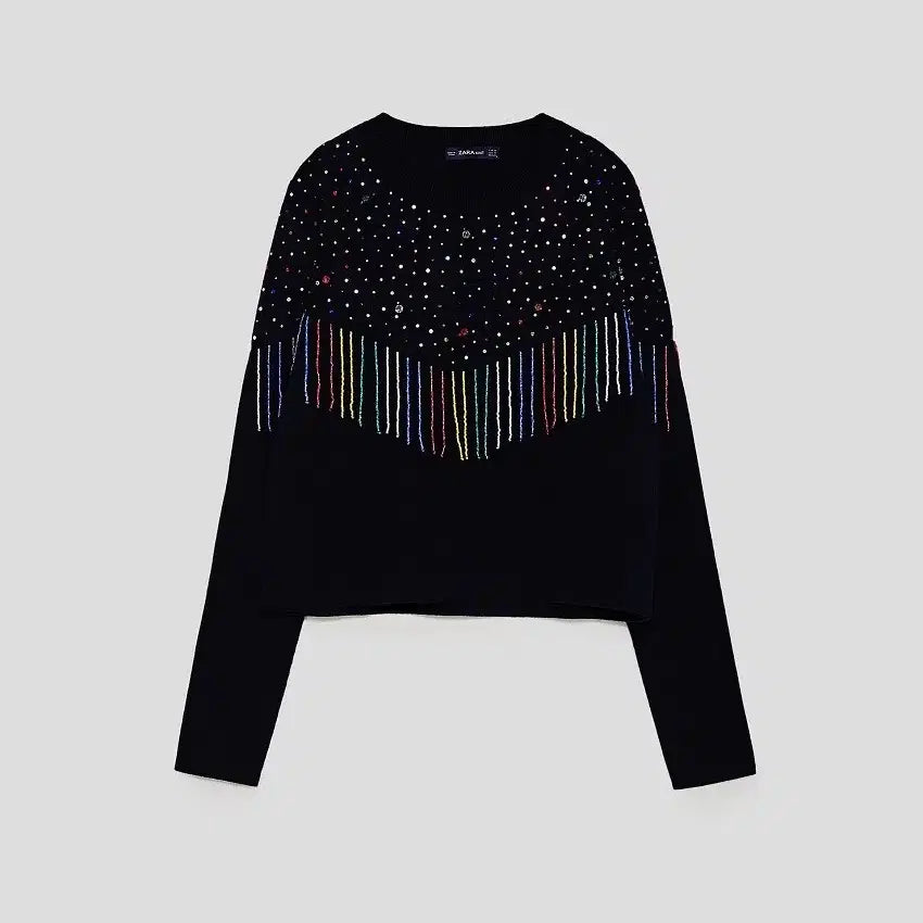 [BUNJANG] ZARA Beaded Fringe Sweater / [ZARA]자라 비즈 프린지 스웨터