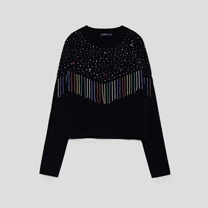 [BUNJANG] ZARA Beaded Fringe Sweater / [ZARA]자라 비즈 프린지 스웨터