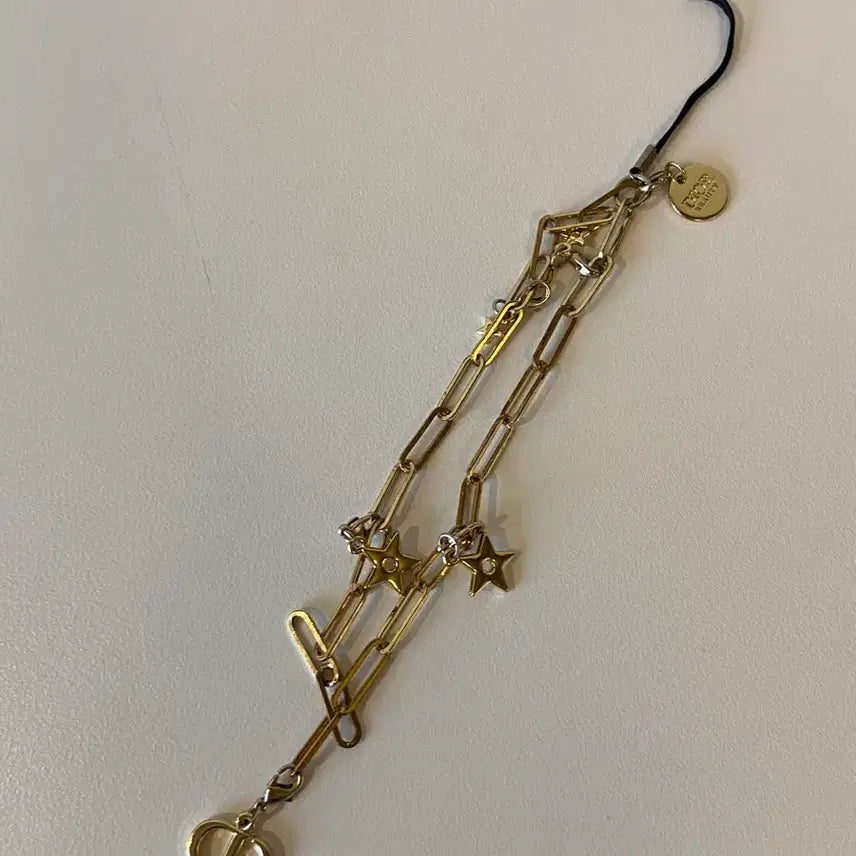 [BUNJANG] Dior CD Logo Gold Chain Phone Strap Bag Charm / 디올 별 CD 로고 골드 체인 휴대폰고리 가방키링