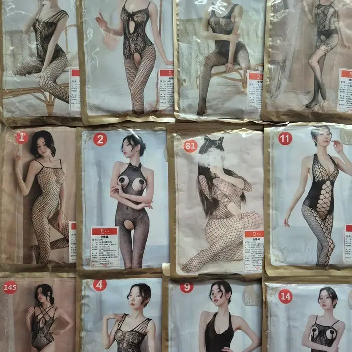 [BUNJANG] Lingerie Mesh Body Stocking Set / 섹시 전신 망사 바디스타킹 란제리