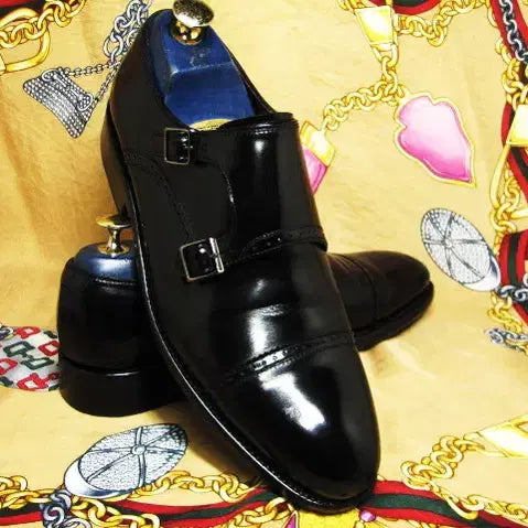 [BUNJANG] Laffiar Double Monk Strap Shoes / 대한민국 수제화 라피아르 블랙 카프스킨 더블 몽크스트렙 255