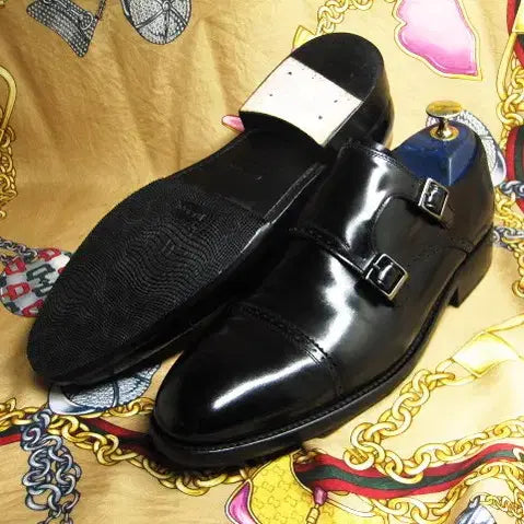 [BUNJANG] Laffiar Double Monk Strap Shoes / 대한민국 수제화 라피아르 블랙 카프스킨 더블 몽크스트렙 255