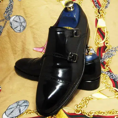 [BUNJANG] Laffiar Double Monk Strap Shoes / 대한민국 수제화 라피아르 블랙 카프스킨 더블 몽크스트렙 255