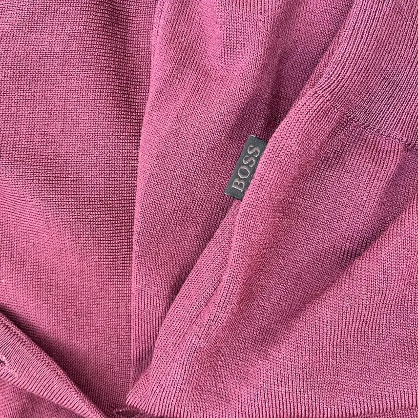 [BUNJANG] BOSS Burgundy Knit Long Sleeve Polo Shirt / BOSS 버건디 니트 롱슬리브 폴로티