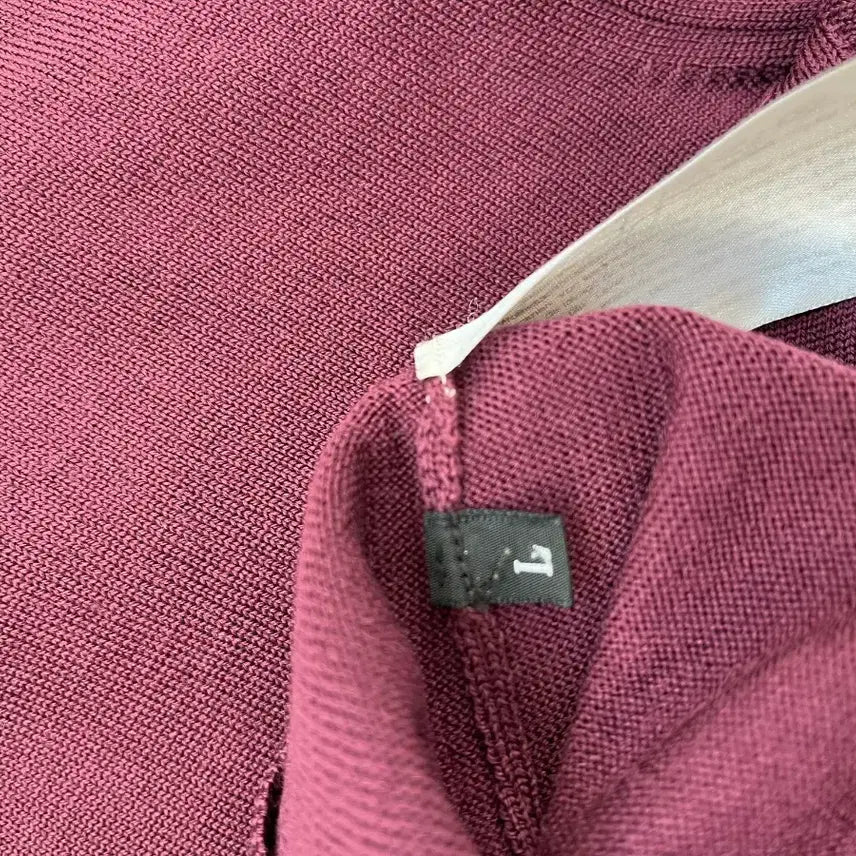 [BUNJANG] BOSS Burgundy Knit Long Sleeve Polo Shirt / BOSS 버건디 니트 롱슬리브 폴로티