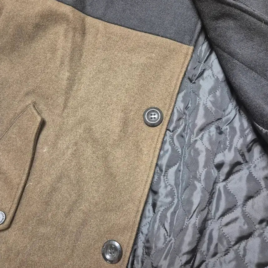 [BUNJANG] KONUS Color Block Coat L / KONUS 블랙/카키 배색 코트 L / 폴로 랄프로렌 버버리 파타고니아