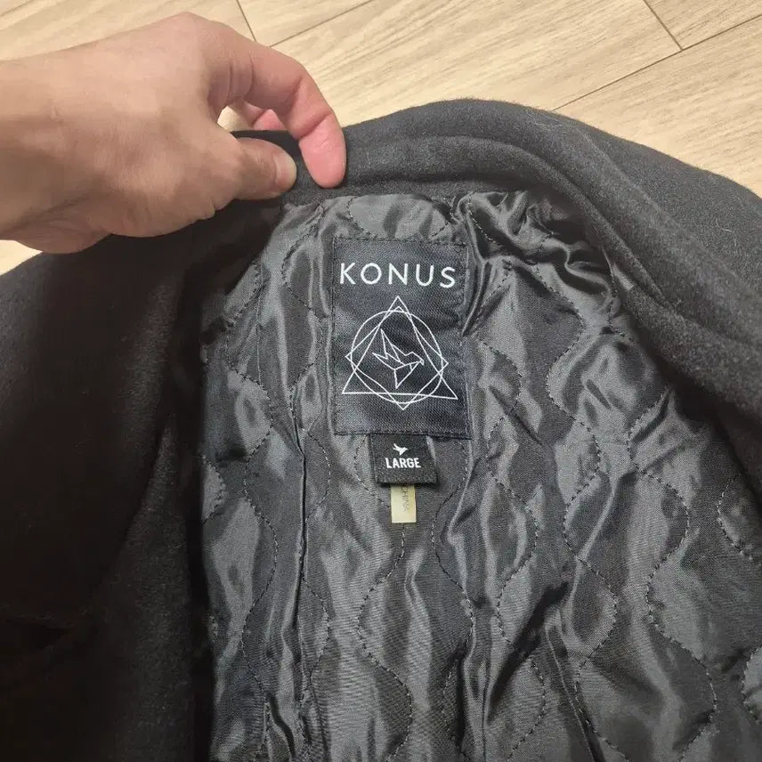 [BUNJANG] KONUS Color Block Coat L / KONUS 블랙/카키 배색 코트 L / 폴로 랄프로렌 버버리 파타고니아