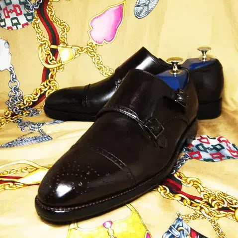 [BUNJANG] Laffiar Dark Brown Calfskin Double Monk Strap Shoes / 대한민국 수제화 라피아르 다크브라운 카프스킨 더블 몽크스트렙 270