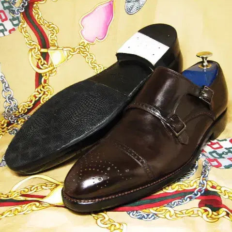 [BUNJANG] Laffiar Dark Brown Calfskin Double Monk Strap Shoes / 대한민국 수제화 라피아르 다크브라운 카프스킨 더블 몽크스트렙 270
