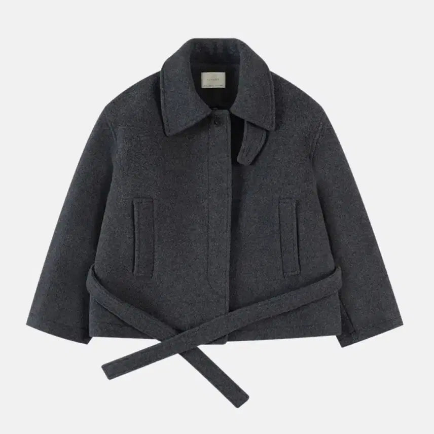 [BUNJANG] SEEYA Belted Short Coat - Gray / 울 벨트 숏 코트 그레이 시야주