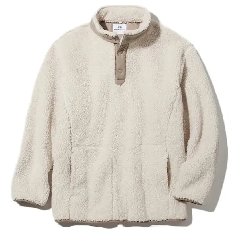 [BUNJANG] White Mountaineering Boa Fleece Pullover Sweatshirt Anorak / 유니클로&화이트마운티니어링 보아 프리스 풀오버 스웻셔츠 아노락 L~105