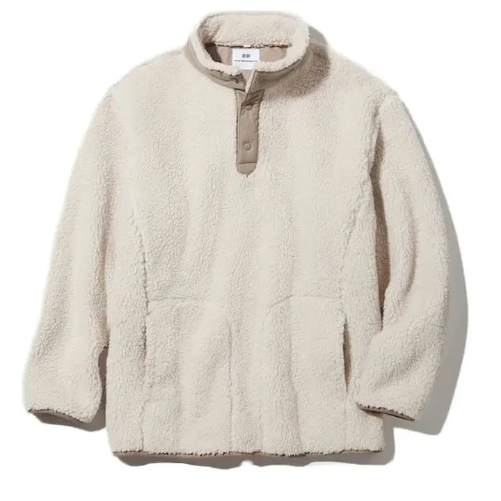 [BUNJANG] White Mountaineering Boa Fleece Pullover Sweatshirt Anorak / 유니클로&화이트마운티니어링 보아 프리스 풀오버 스웻셔츠 아노락 L~105