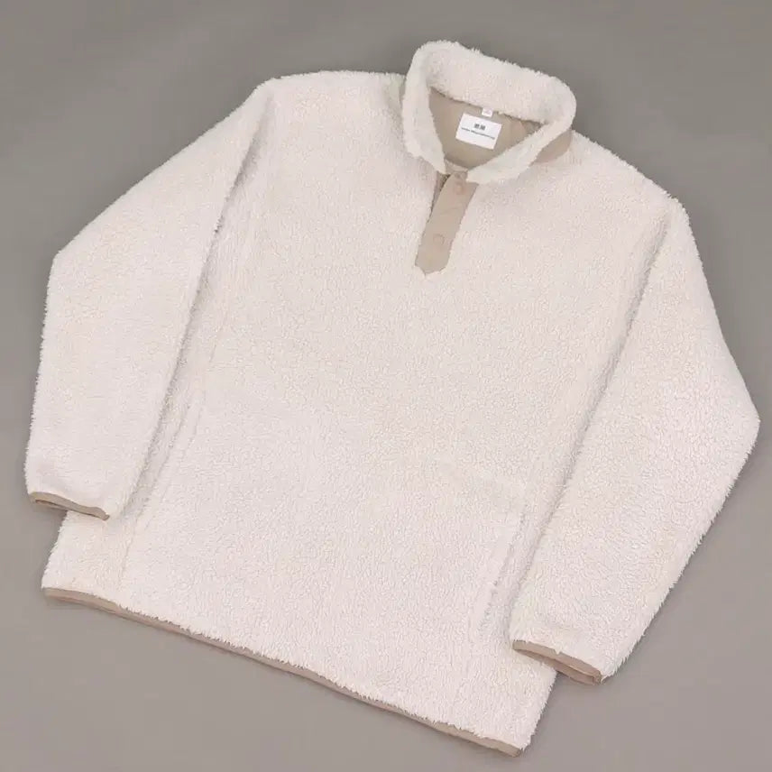 [BUNJANG] White Mountaineering Boa Fleece Pullover Sweatshirt Anorak / 유니클로&화이트마운티니어링 보아 프리스 풀오버 스웻셔츠 아노락 L~105