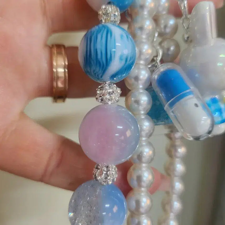 [BUNJANG] Miffy Handmade Pearl Bead Keyring / 미피 피규어 진주 비즈 키링(핸드메이드)