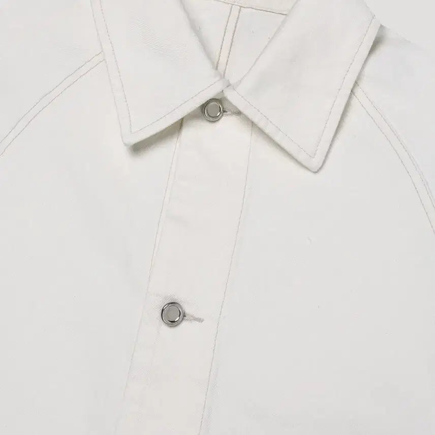 [BUNJANG] ETHOS Oversized White Denim Jacket / ETHOS 에토스 오버사이즈 화이트 데님 자켓