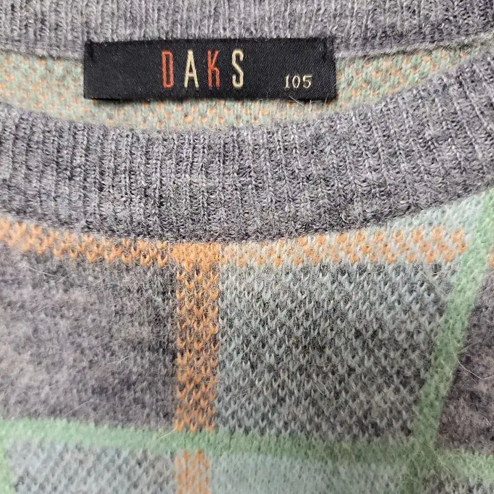 [BUNJANG] Men's Check Pattern Knit Sweater / 105 닥스 남성 체크 패턴 니트 스웨터