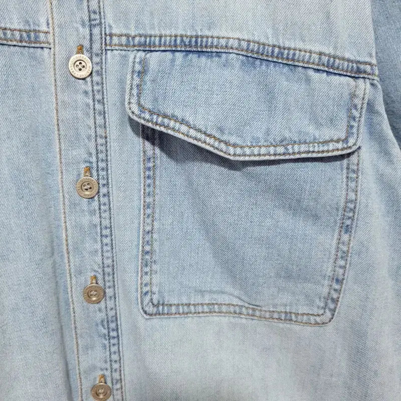 [BUNJANG] Marithe Francois Girbaud Denim Short Sleeve Shirt M / 마리떼프랑소와저버 데님 반팔 셔츠 M 공용_S0808