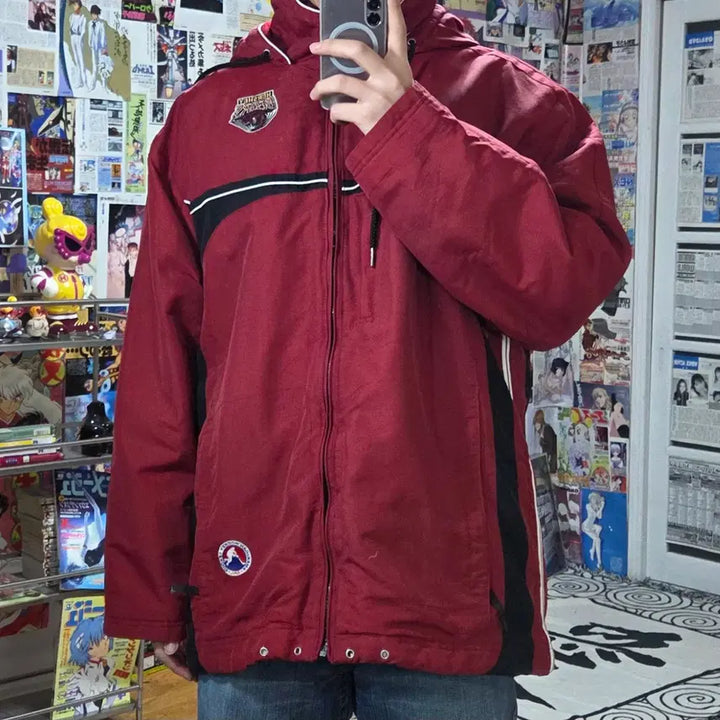 [BUNJANG] Reebok Hershe Bears Quilted Hoodie Jumper / 리복 허시 베어스 올드스쿨 기모 누빔 후드 점퍼