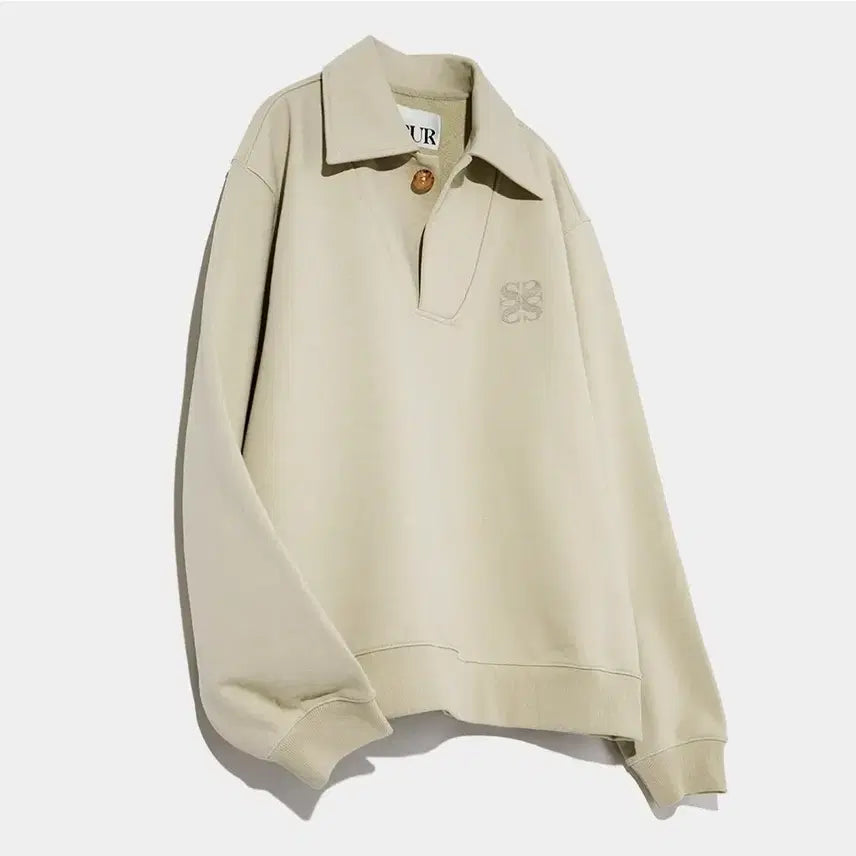 [BUNJANG] SATUR Arles Sage Beige Pullover Sweatshirt / SATUR 4season Arles 풀오버 맨투맨