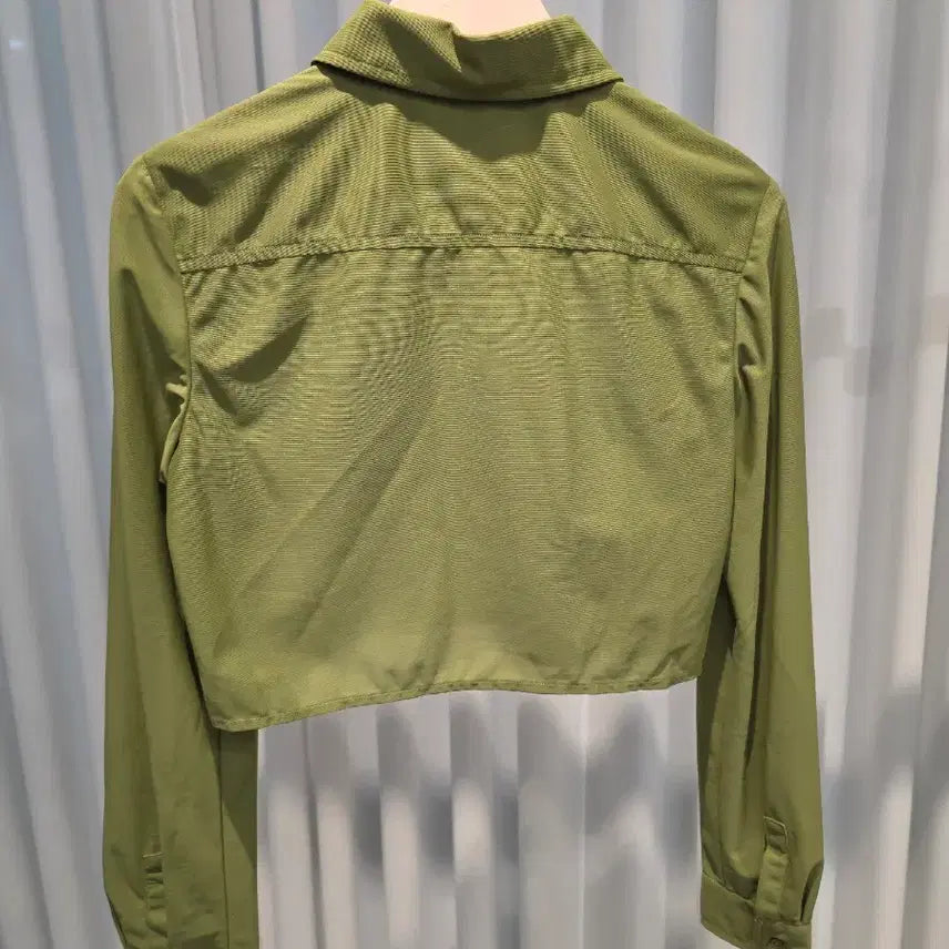 [BUNJANG] Miu Miu Cropped Poplin Shirt Jacket Green Women's / (38) 미우미우 크롭 포플린 셔츠자켓 그린 여성