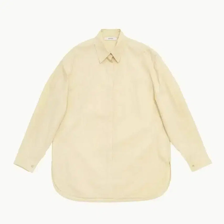 [BUNJANG] AMOMENTO Oversized Hidden Button Shirt (Butter Yellow) / 아모멘토 여성 히든 버튼 클로징 오버사이즈 셔츠 (버터옐로우 색상)