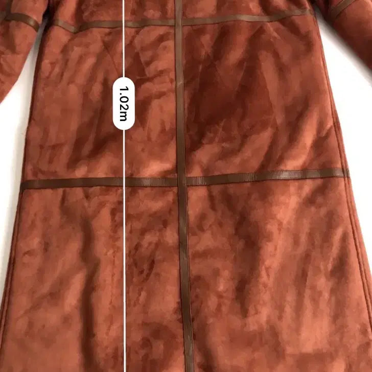 [BUNJANG] Suede Long Mouton Coat with Hood / 스웨이드 롱 무스탕 코트 후드 퍼