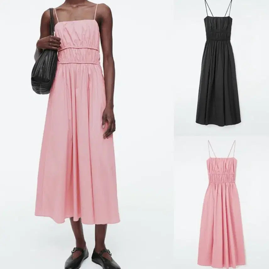 [BUNJANG] COS Pink Shirred Long Dress (Size 36) / (완전새제품) cos 핑크 셔링 롱 원피스 36
