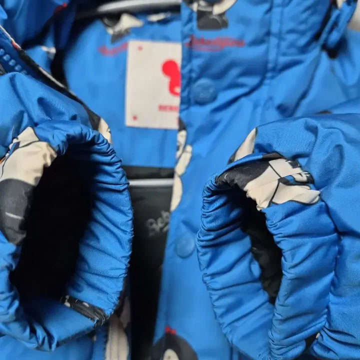 [BUNJANG] Bebe de Pino Penguin Pattern Blue Down Jacket (Size 100) / 베베드피노 펭귄 패턴 블루 오리털 패딩 점퍼100