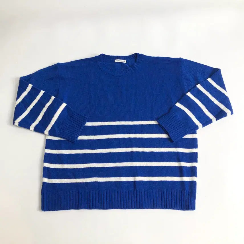 [BUNJANG] Merongshop Blue Stripe Knit Sweater / 메롱샵 블루 스트라이프 니트
