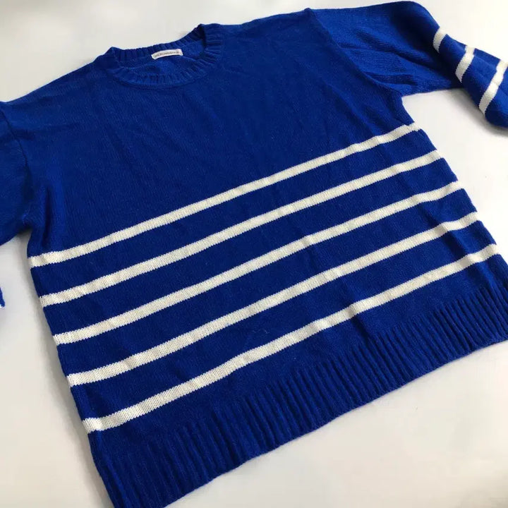 [BUNJANG] Merongshop Blue Stripe Knit Sweater / 메롱샵 블루 스트라이프 니트