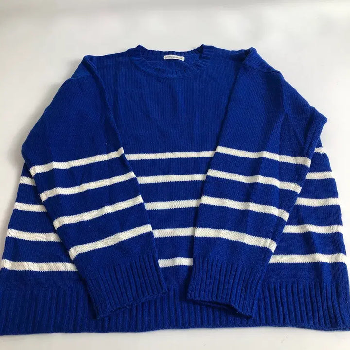 [BUNJANG] Merongshop Blue Stripe Knit Sweater / 메롱샵 블루 스트라이프 니트