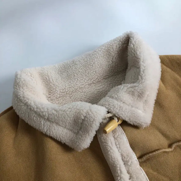 [BUNJANG] Suede Quilted Jacket Coat / 스웨이드 무스탕 누빔 자켓 코트