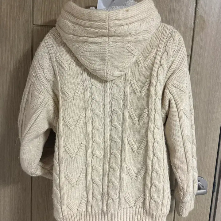 [BUNJANG] Wool Blend Cable Knit Zip-Up Jacket / 양털 꽈배기 집업