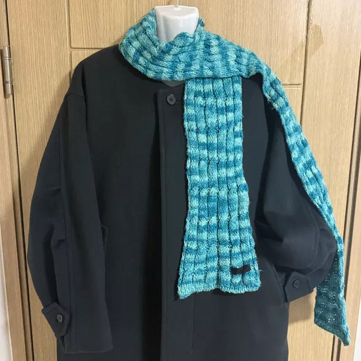 [BUNJANG] Anna Sui Blue Colorblock Scarf / 안나수이 머플러