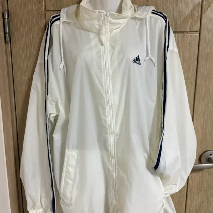 [BUNJANG] Adidas White Windbreaker Jacket / 아디다스 화이트 바람막이