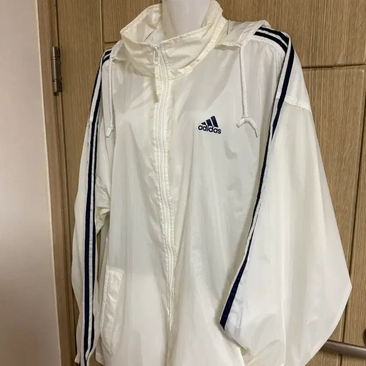 [BUNJANG] Adidas White Windbreaker Jacket / 아디다스 화이트 바람막이