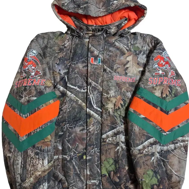 [BUNJANG] Supreme Mitchell & Ness NCAA Hooded Stadium Jacket / [L]슈프림 미첼&네스 NCAA 후드 스타디움 자켓