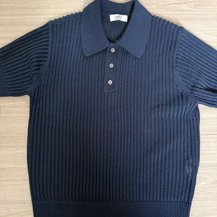 [BUNJANG] Elmood Basic Scallop Half Knit Navy / 엘무드 베이 스카시 하프 니트 네이비